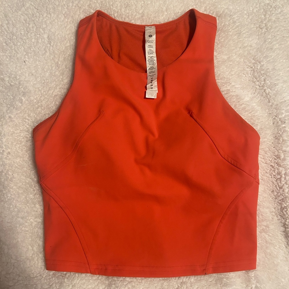 Lululemon Athletica Red Fitted Crop Tank Top